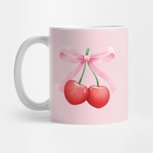 Coquette Aesthetic Girly Pink Bow Cherries Y2k Mug